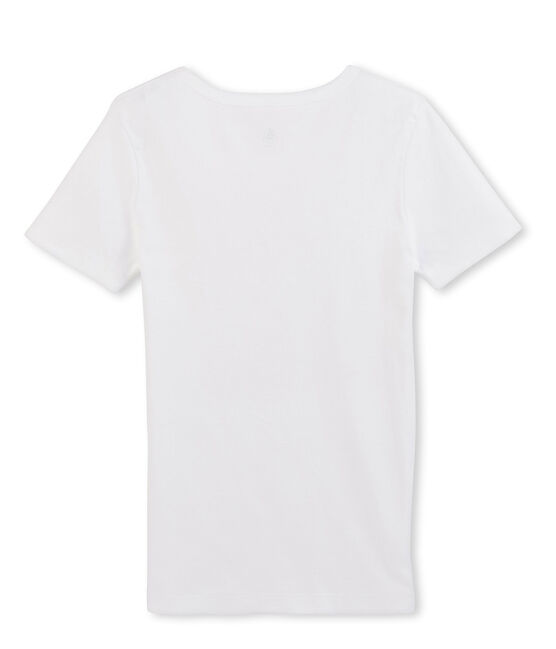 Tee-shirt manches courtes col V homme blanc ECUME