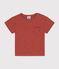 Tee-shirt manches courtes en jersey flammé bébé marron FAMEUX