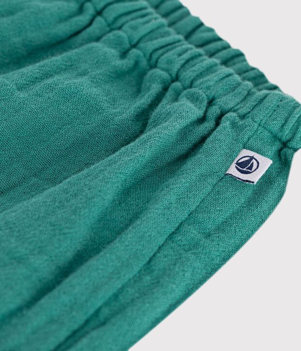 Pantalon b&eacute;b&eacute; en coton uni vert