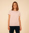 Tee-shirt LE DROIT col rond en coton Femme rose SALINE