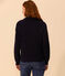 Katoenen trui in Engelse ribstof voor dames blauw SMOKING