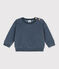 Sweatshirt b&eacute;b&eacute; en velours gris