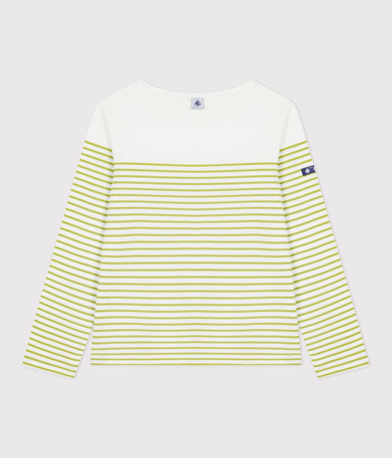 Marini&egrave;re femme en coton &agrave; rayures vert/vert