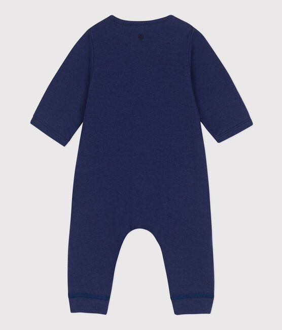 Combinaison longue unie en tubique bio bébé bleu CHALOUPE