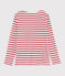 Marine T-shirt meisjes en jongens wit MARSHMALLOW/rood PEPS
