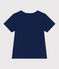 Katoenen uniseks T-shirt met korte mouwen en print voor kinderen blauw MEDIEVAL