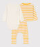 Ensemble à rayure marinière en coton bébé jaune AVALANCHE/blanc DAISY