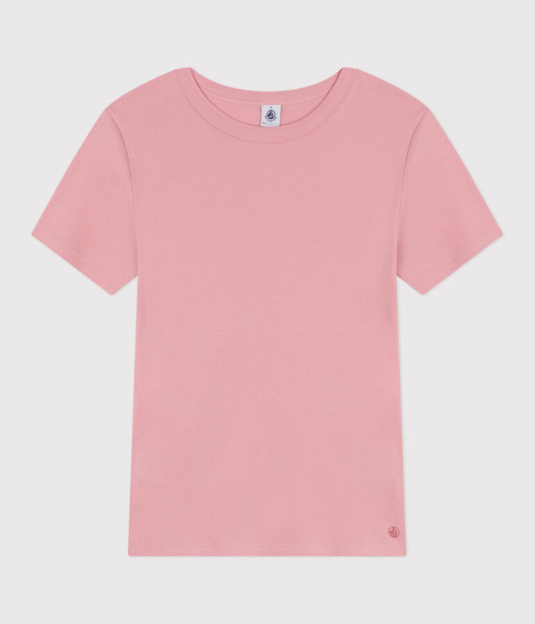 Effen katoenen T-shirt L'Iconique voor dames roze