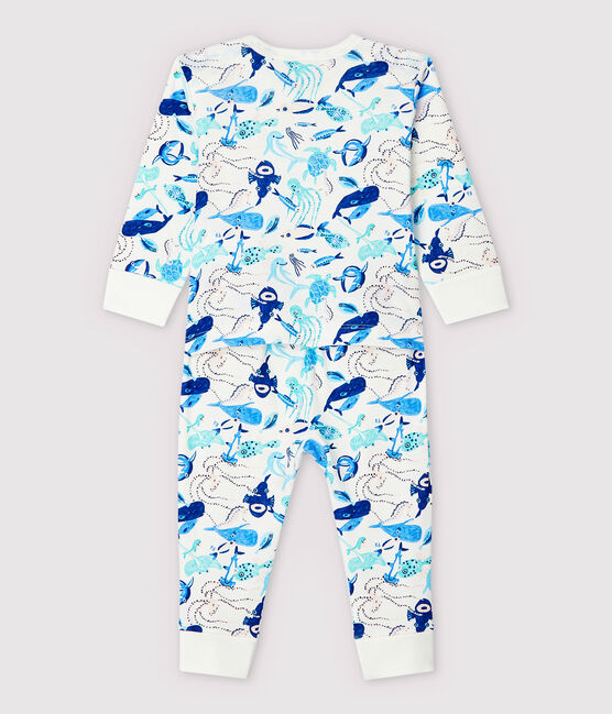 Dors-bien sans pression fonds marins bébé en coton blanc MARSHMALLOW/blanc MULTICO
