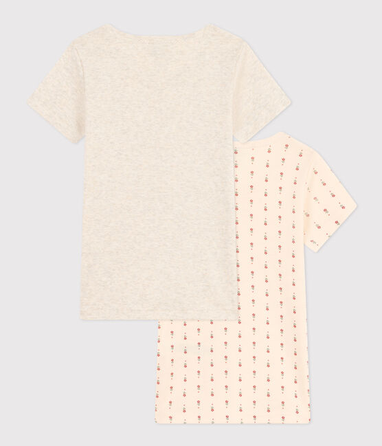Lot de 2 tee-shirts à manches courtes fleur en coton enfant variante 1