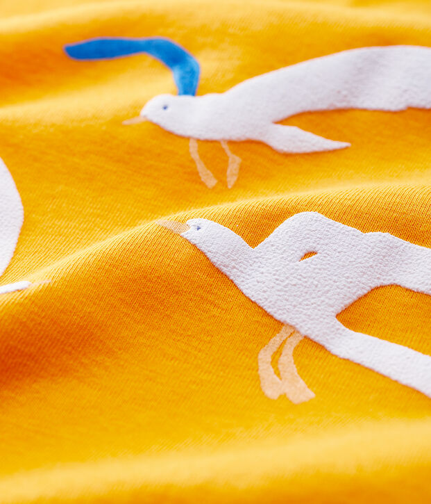 Katoenen T-shirt met korte mouwen voor babyjongens geel