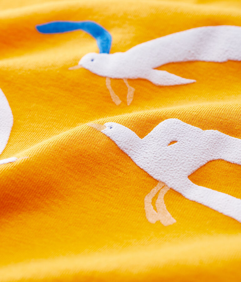 Katoenen T-shirt met korte mouwen voor babyjongens geel