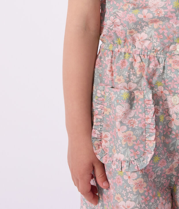 Korte kinderjumpsuit van katoen blauw/multicouleur