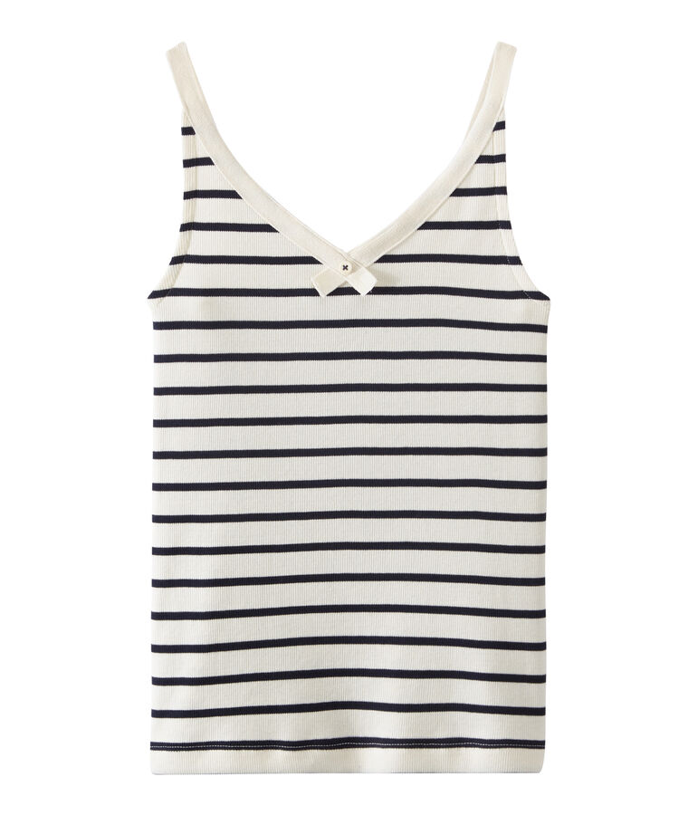 Hemdjes 100 jaar comfort vrouw wit/blauw