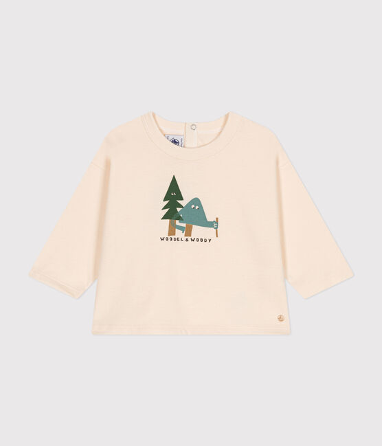 Tee-shirt manches longues en jersey fin bébé écru AVALANCHE