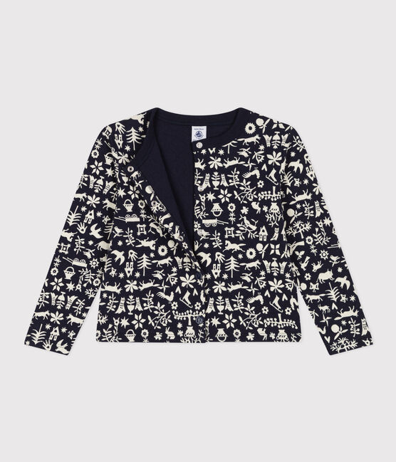 Vest in doorgestikte tubic met print voor meisjes blauw SMOKING/ AVALANCHE