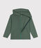 Sweatshirt zippé à capuche en cote enfant garçon vert CROCO