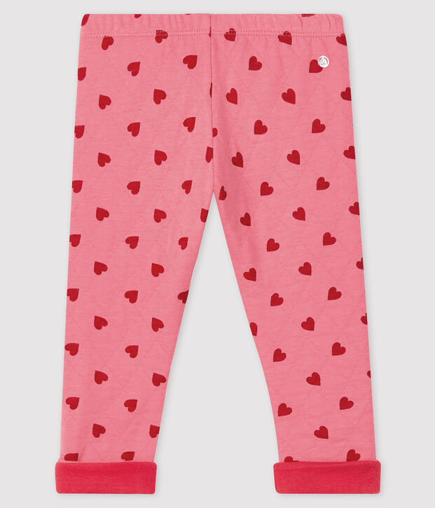 Pantalon &agrave; motif b&eacute;b&eacute; fille rose/rouge
