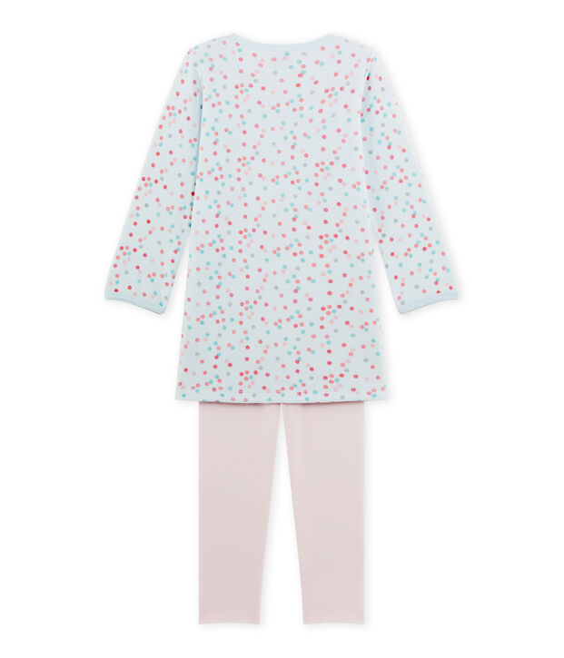Meisjesnachthemd in boucl&eacute;fluweel roze/blauw/multicouleur