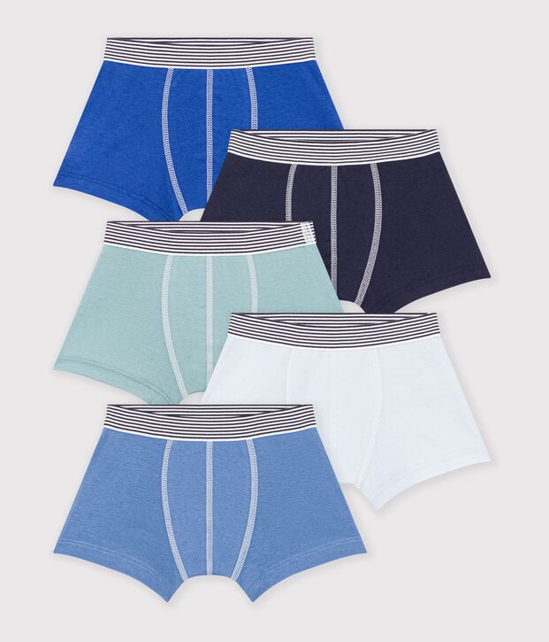 Lot de boxers enfant en coton uni multicouleur