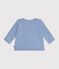 Brassi&egrave;re b&eacute;b&eacute; cache-c&oelig;ur en tricot laine et coton ajour&eacute; bleu clair