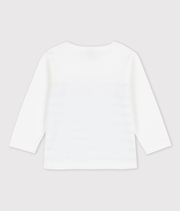 Tee-shirt manches longues en jersey b&eacute;b&eacute; blanc/bleu