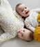 Slaappakje babyjongen van extra warme geruwde bouclébadstof wit MARSHMALLOW/wit MULTICO