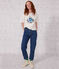 LE BOXY, katoenen T-shirt voor dames wit MARSHMALLOW