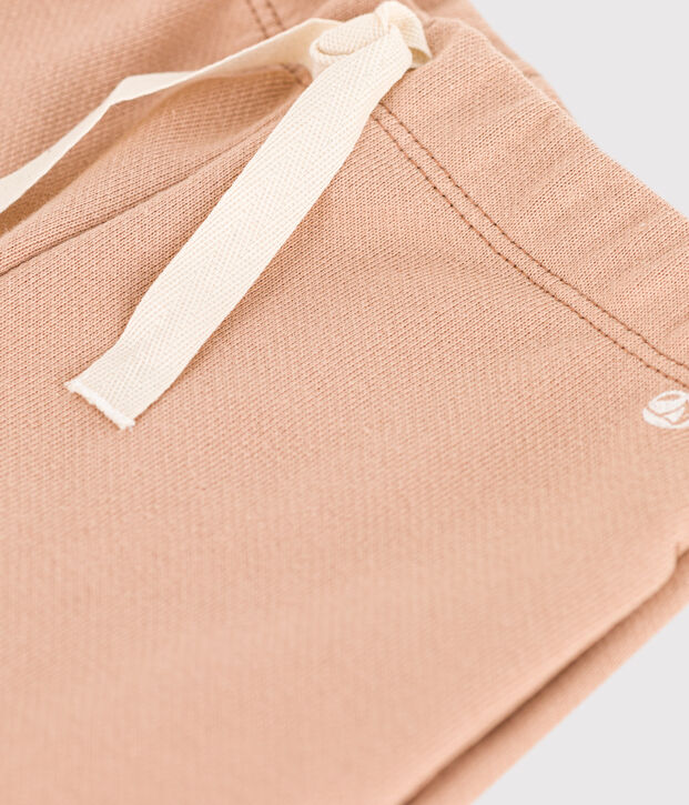 Pantalon b&eacute;b&eacute; en molleton uni beige