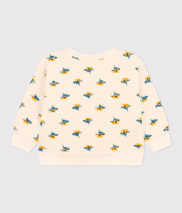 Sweatshirt en tubique matelass&eacute; b&eacute;b&eacute; &eacute;cru/multicouleur