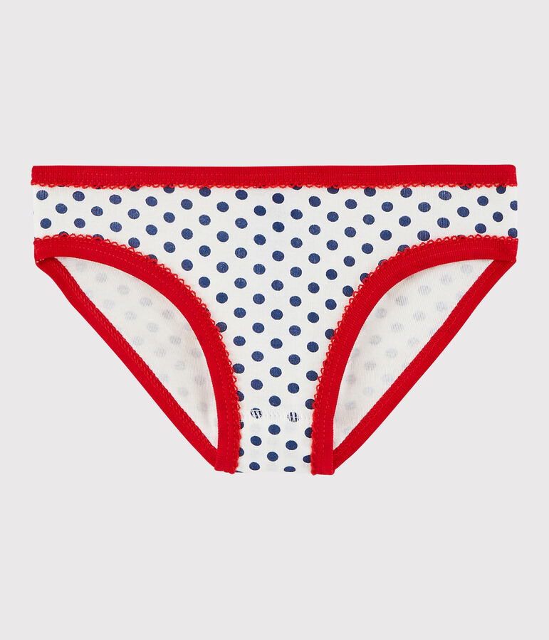 Culotte petite fille en coton blanc/multicouleur