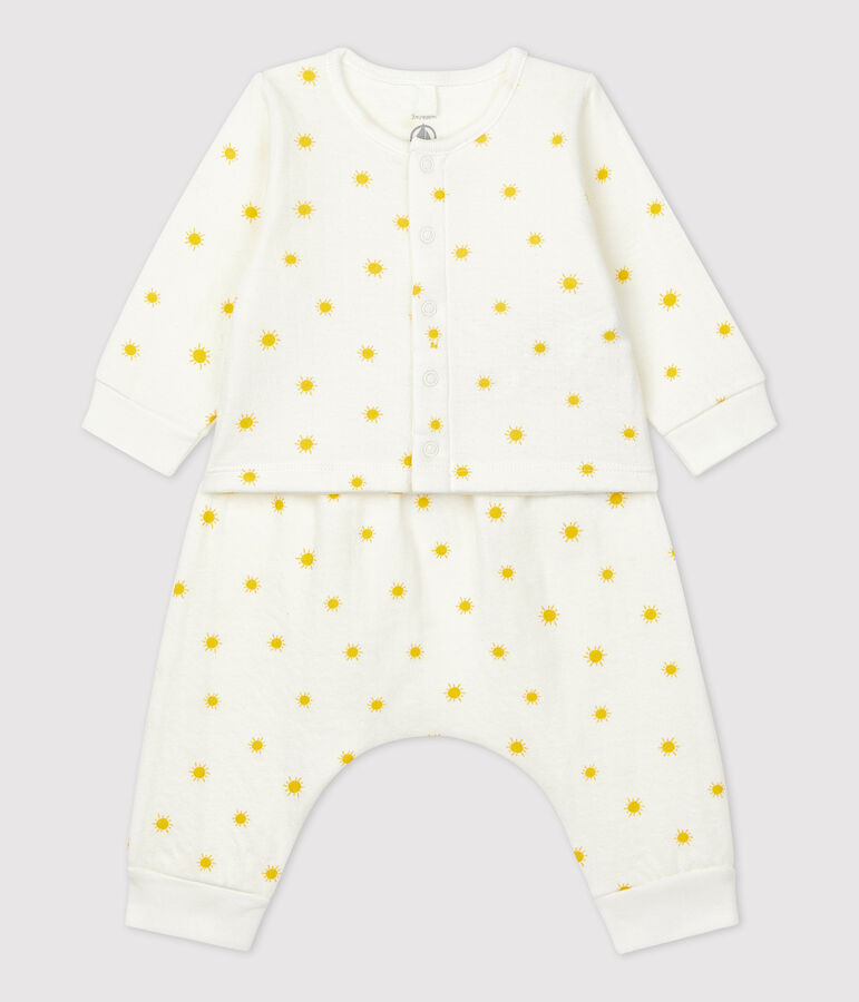 Ensemble uit 2 delen met print met zon van bio tubic voor baby's wit/geel