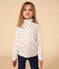 Sous-pull imprimé fleuri en coton enfant fille blanc MARSHMALLOW/blanc MULTICO