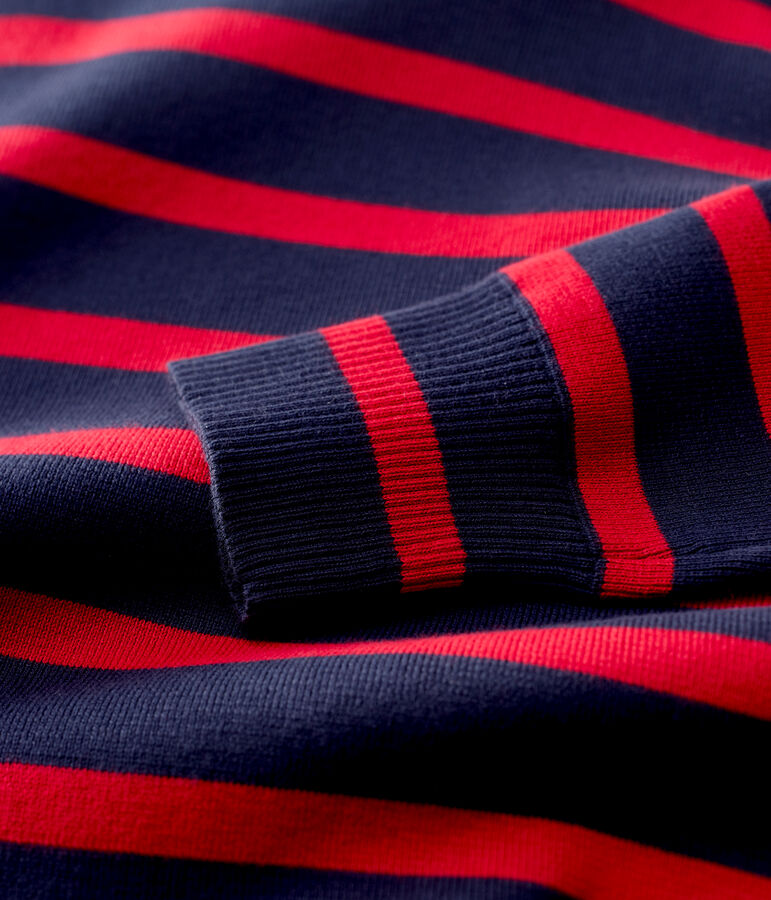 Pull marin en coton Femme bleu/rouge