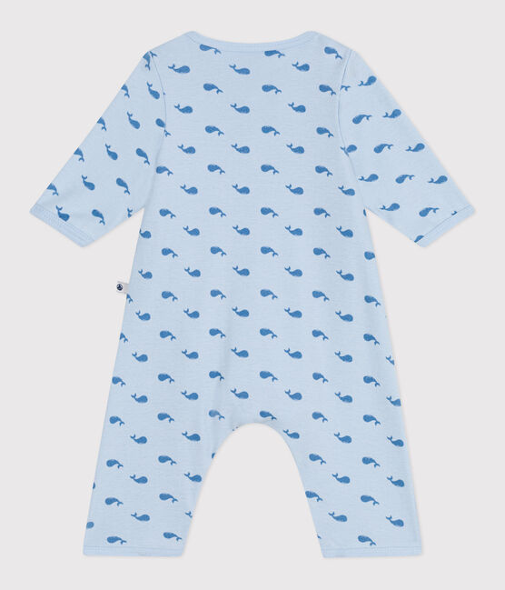 Katoenen bodypyjama zonder voetjes voor baby's met walvisprint blauw TOUDOU/ ALASKA
