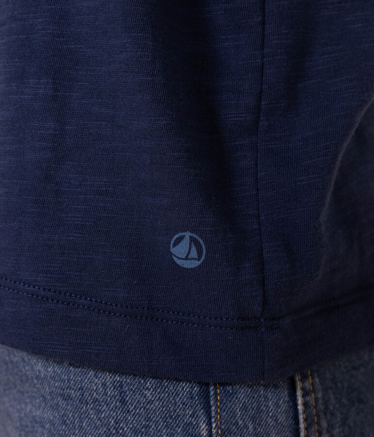 Tee-shirt LE DROIT col rond en coton Femme bleu