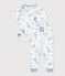 Katoenen kinderpyjama met korte mouwen en lange pijpen met print wit/multicouleur