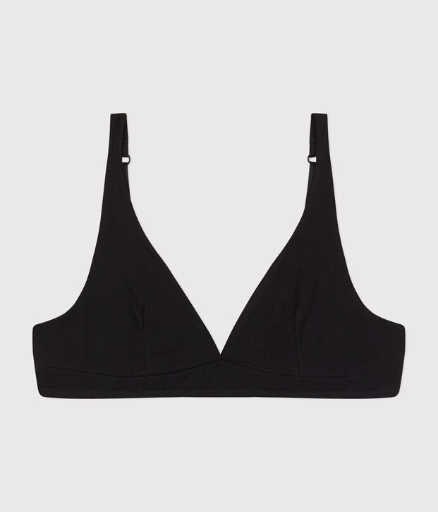Soutien-gorge en coton et &eacute;lasthanne femme noir