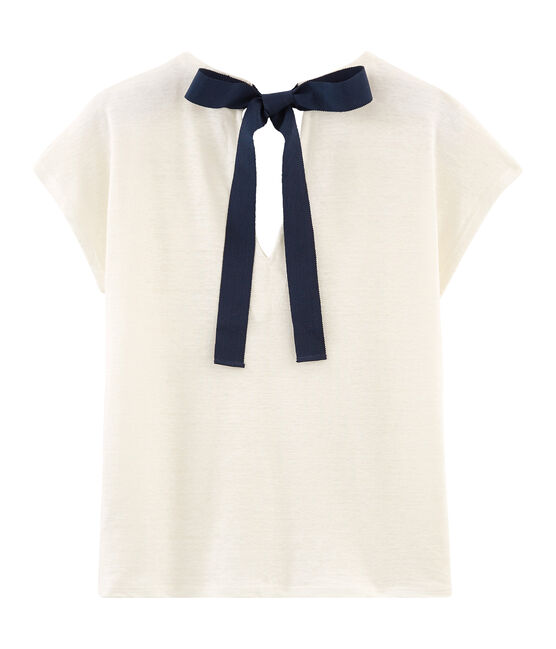 Linnen damesshirt wit MARSHMALLOW