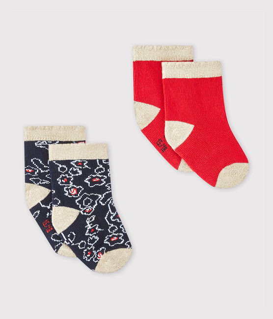 Set van twee paar sokken voor babymeisjes wit LOT