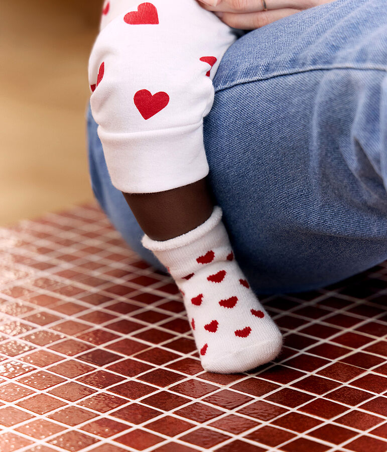 Set van 2 paar gebreide babysokken multicouleur