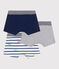 Setje met 3 katoenen boxershorts met omhulde tailleband met prints van Parijs variante 1