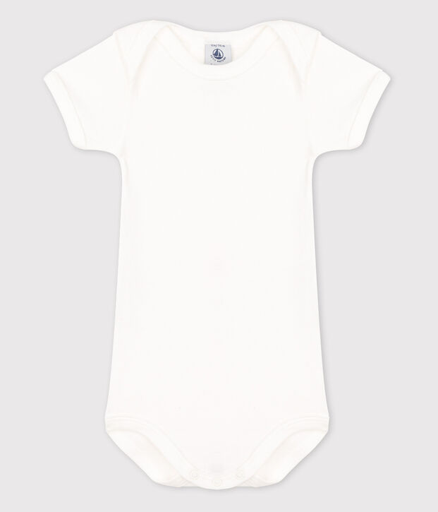 Body met korte mouwen voor babymeisjes wit