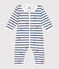 Katoenen babypyjama met kraagje en zonder voetjes - Parijs wit ECUME/wit MULTICO