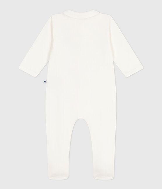 Effen babypyjama van tubic wit MARSHMALLOW