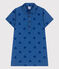 Robe enfant  manches courtes en coton cœurs bleu ALASKA FONCE/ MEDIEVAL
