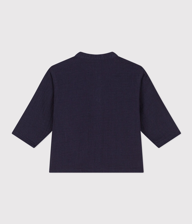 Chemise en gaze de coton b&eacute;b&eacute; bleu