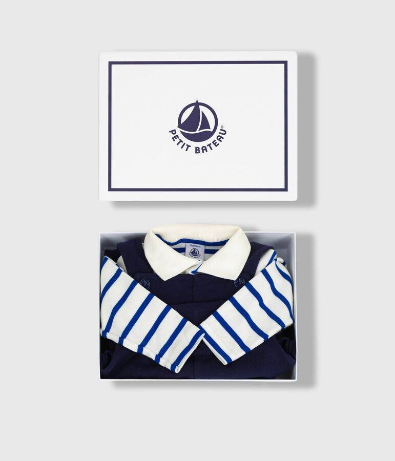 Setje met katoenen salopette en body voor baby's multicouleur