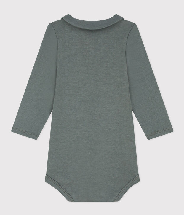 Body manches longues col en coton b&eacute;b&eacute; kaki