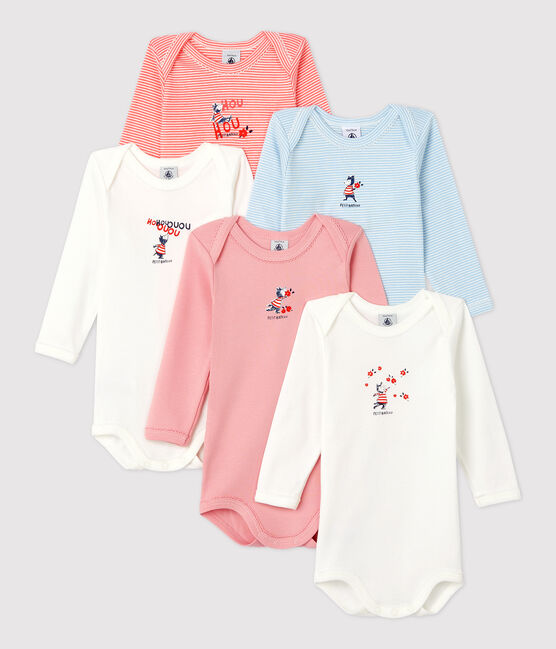 Lot de 5 bodies manches longues bébé fille en coton variante 1